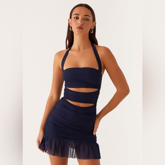 Peppermayo Exclusive - Devyn Mini Dress NWT - Navy , sz : 14 - Picture 1 of 13